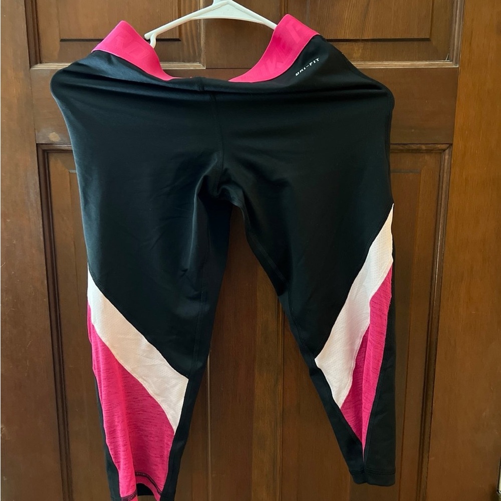 Nike Black and Pink Athletic Leggings